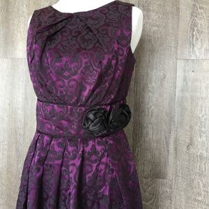NEW Plum Brocade Holiday Dress Sz 8